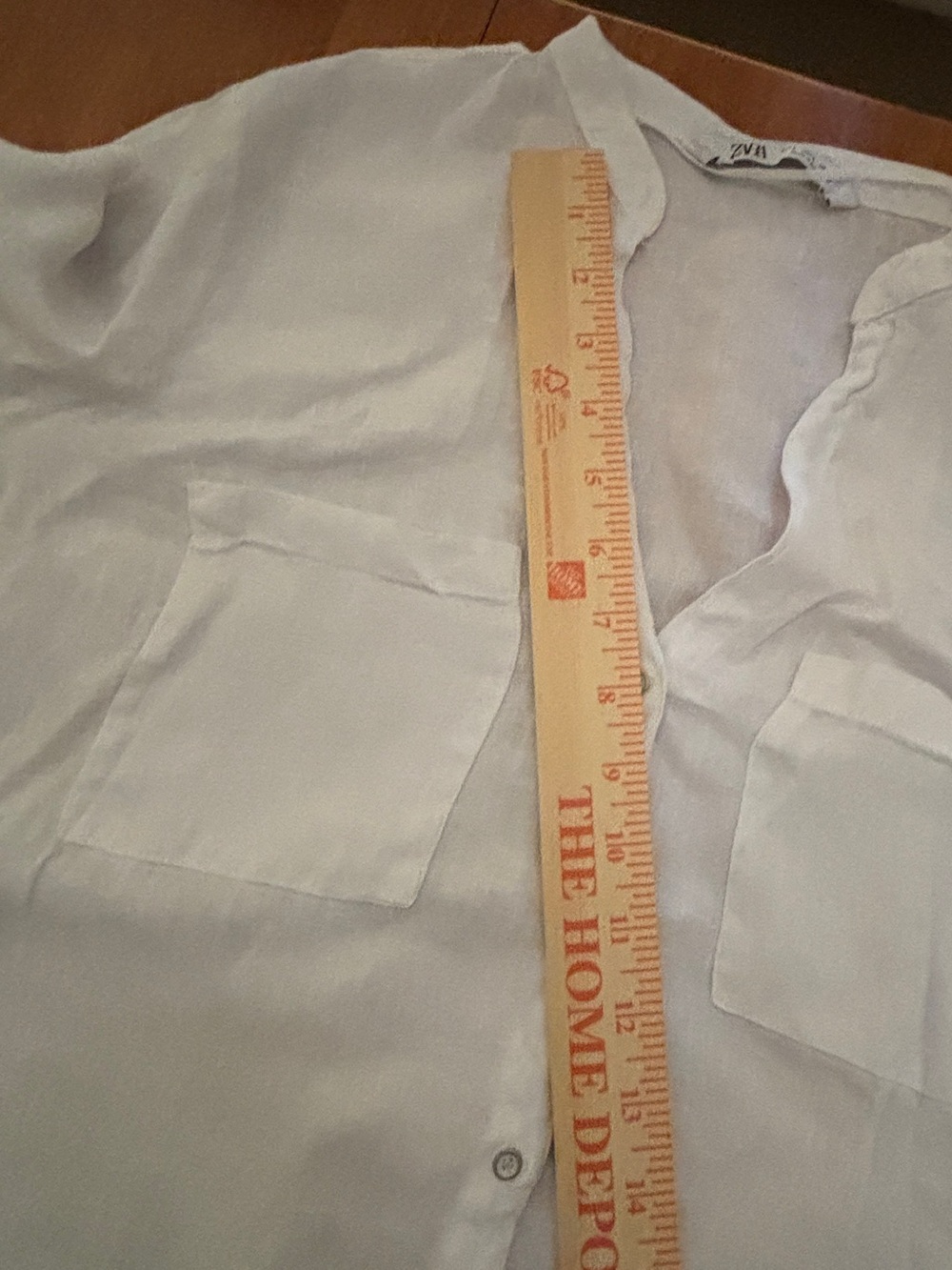 Zara 100% Linen White Button Up Shirt ~ Women’s Large - Picture 7 of 16